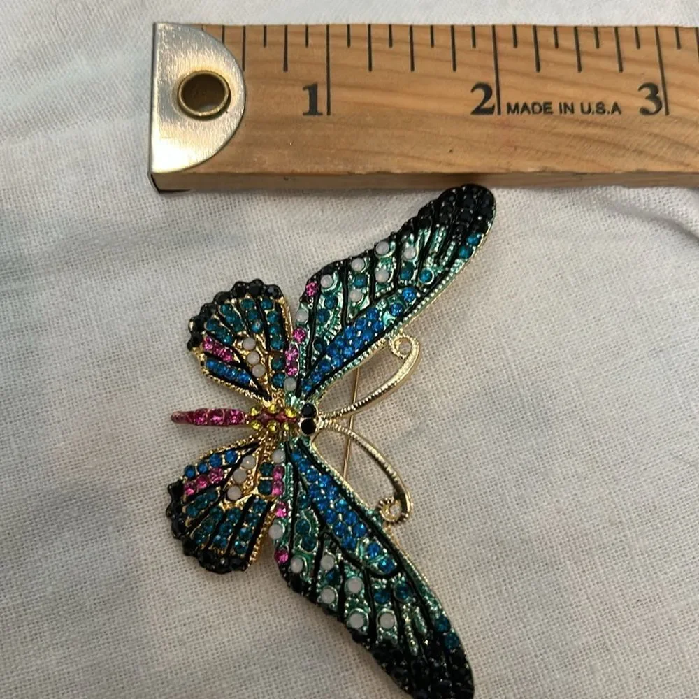 Colorful crystals Butterfly Brooch